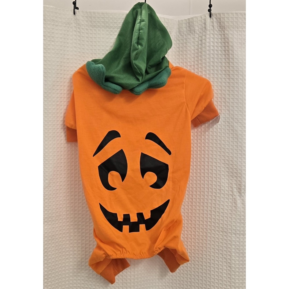 Pet Spirit Pumpkin Dog Costume Medium Jack O Lantern Hooded Halloween Pet NWT